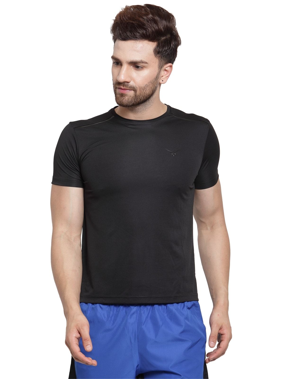 Invincible Men's Fly Weight Gym T-Shirt-Black / XL
