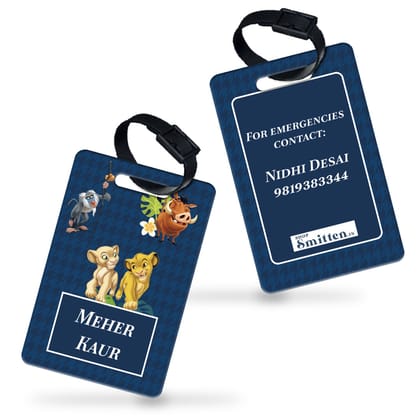Baby Jungle King Bag Tag (kids)-Baby Jungle King Navy