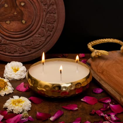 Craftlayout Fragrance Scented Wax Candle 5 Inch Golden