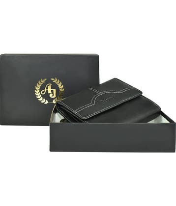 Ajanta Leather Black Women's Three fold Wallet ( Pack of 1 )