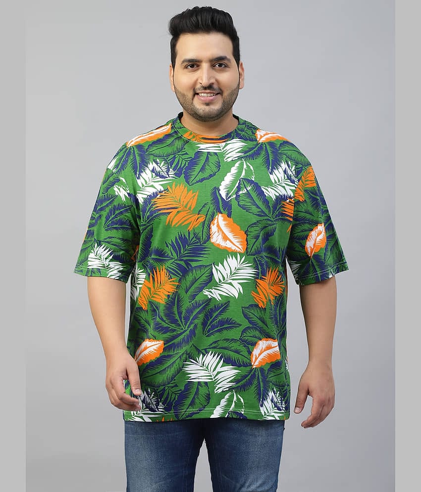 Veirdo Pack of 1 100% Cotton Oversized Fit Men's T-Shirt ( Green )