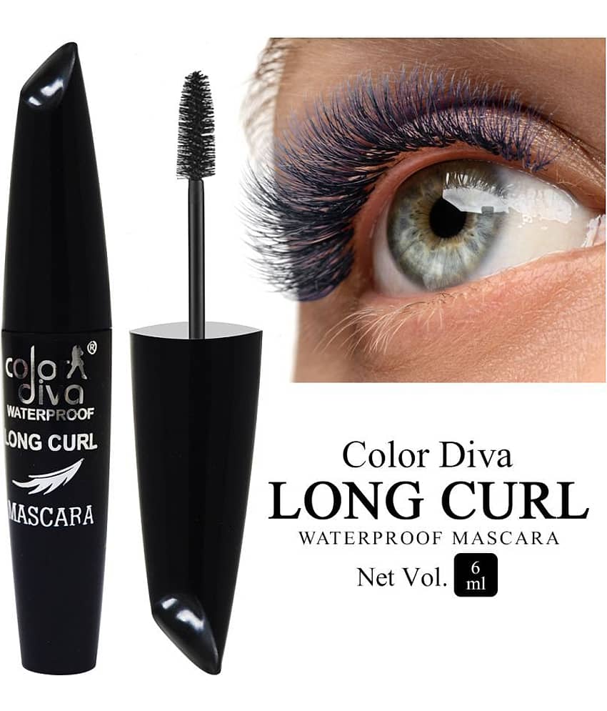 Color Diva Eye Mascara, Water Resistant, Long-Lasting, Black, Shade-104, 6ml