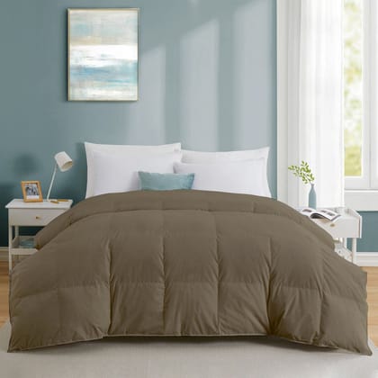 Razzai Down Alternative Soft Quilted 300 GSM All Weather Comforter |Beige | Microfibre, lightweight-Single / Beige