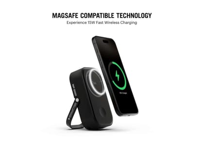 DailyObjects Loop Qi2-Certified MagSafe-Compatible Aluminium Power Bank 20000 mAh  - Black