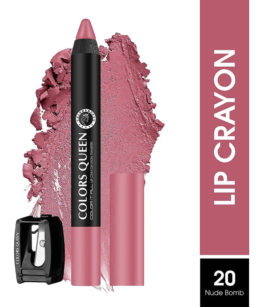 Colors Queen Pink Matte Waterproof Crayon Lipstick ( Pack of 1 )