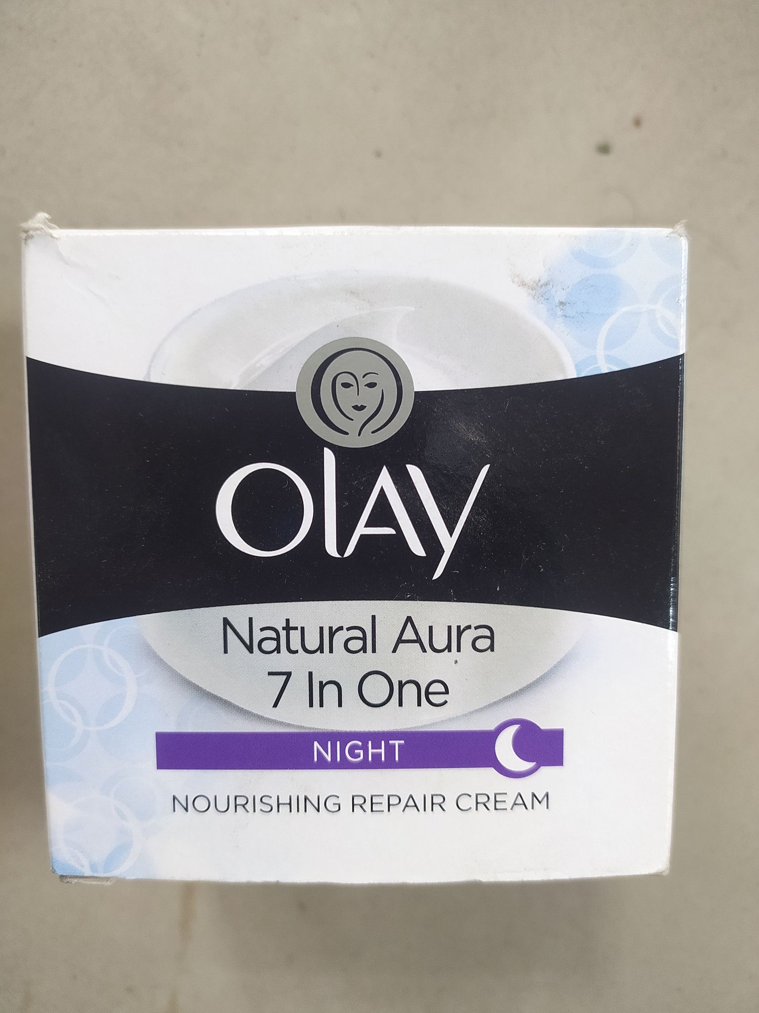 olay natural aura 7 in one night nourishing repair cream