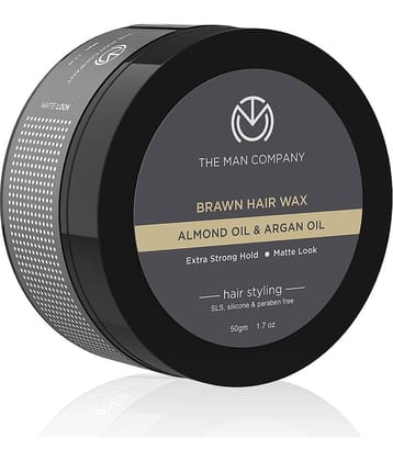 The Man Company Brawn Extra Stronghold Hair Styling Pomade Wax for Men | Stylish Matte Finish with Volume - 100gm