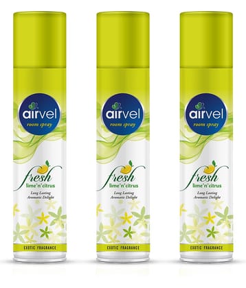 Airvel Lemon Fragrance Room Spray Air Freshener for Home, Bathroom and Car 217ml ( Pack of 3 )