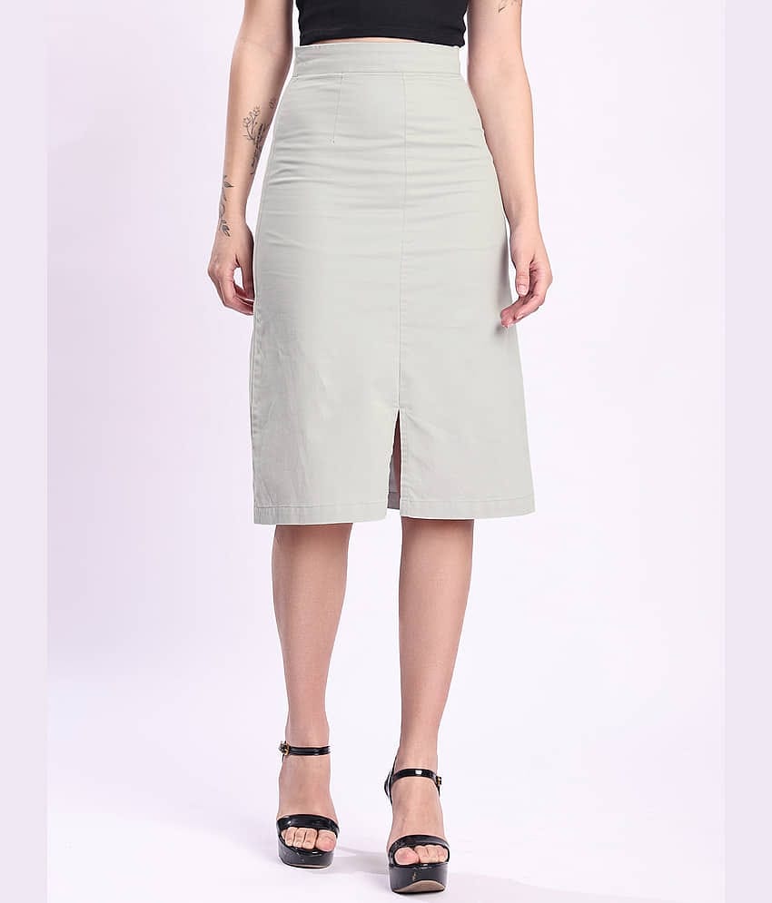 IVOC Grey Cotton Women's A-Line Skirt ( Pack of 1 )