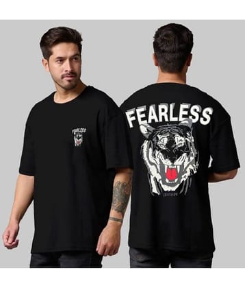 Leotude Pack of 1 Cotton Blend Oversized Fit Men's T-Shirt ( Black )