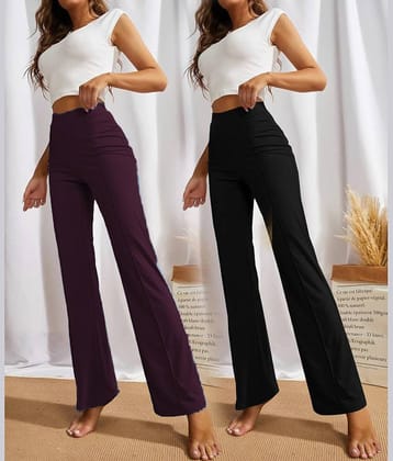 CITYTALK Women Knitted Formal Pants ( Wine,Black )