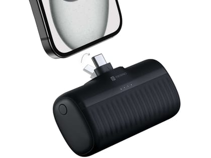 Portronics Power Pebble 20W Type C PD Output, Type C Input/Output Foldable Pin, Light Weight, LED Battery Indicator