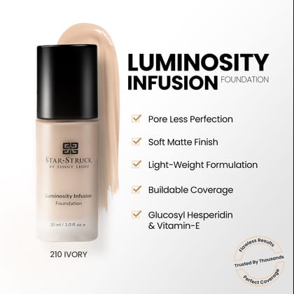 StarStruck by Sunny Leone Luminosity Infusion Foundation for Fair Skin - Ivory, 30ml
