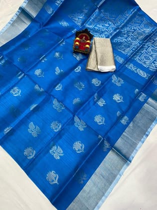 Uppada Pattu Silver Border Rich Pallu Saree