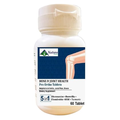 Advance Natura Pro Men & Women Ortho Bone & Joint Health Supplement, 5-in-1 Formula with Glucosamine, Boswellia, Chondroitin, MSM, Turmeric, 60 Tablets