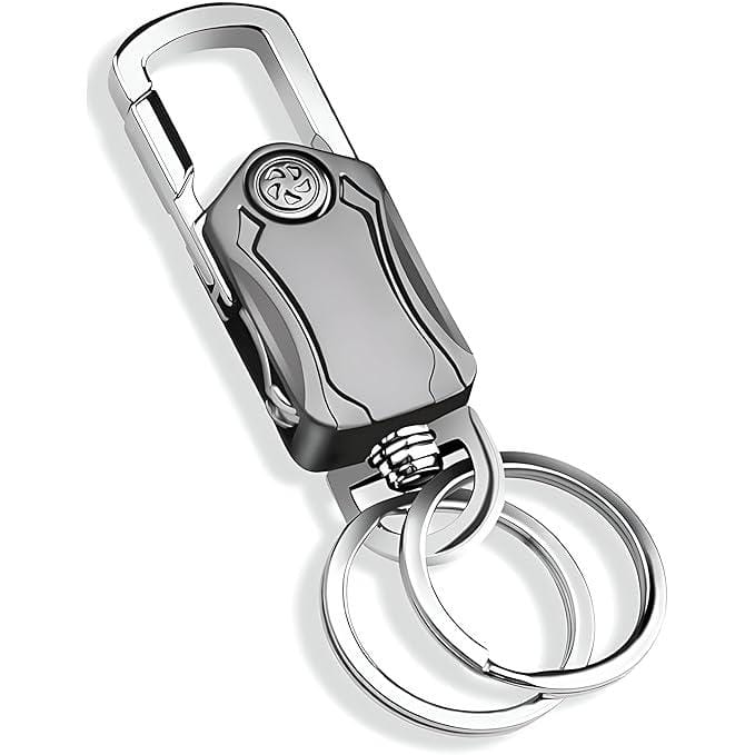 Panchhi Store 5 in 1 Multifunctional keychain for bikechain Dual Ring Metal Key chain with Cutter, Bottle Opener, Mobile Phone Holder 360° Rotate Spinner Key Chain for Bike & Car