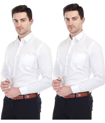 XJARVIS Cotton Slim Fit Full Sleeves Men's Formal Shirt - White ( Pack of 2 )