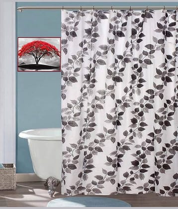 CASA FURNISHING Black PVC Shower Curtain ( Single )