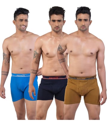 Renox Pack of 3 Cotton Trunks For Men's ( Multicolor )