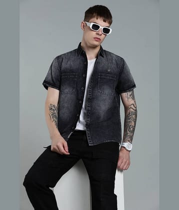 Kuons Avenue Denim Regular Fit Solids Half Sleeves Men's Casual Shirt - Grey ( Pack of 1 )