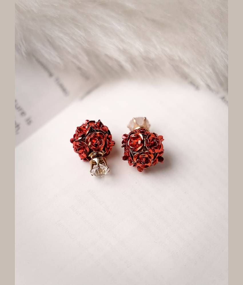 Scintillare by Sukkhi Red Stud Earrings ( Pack of 1 )