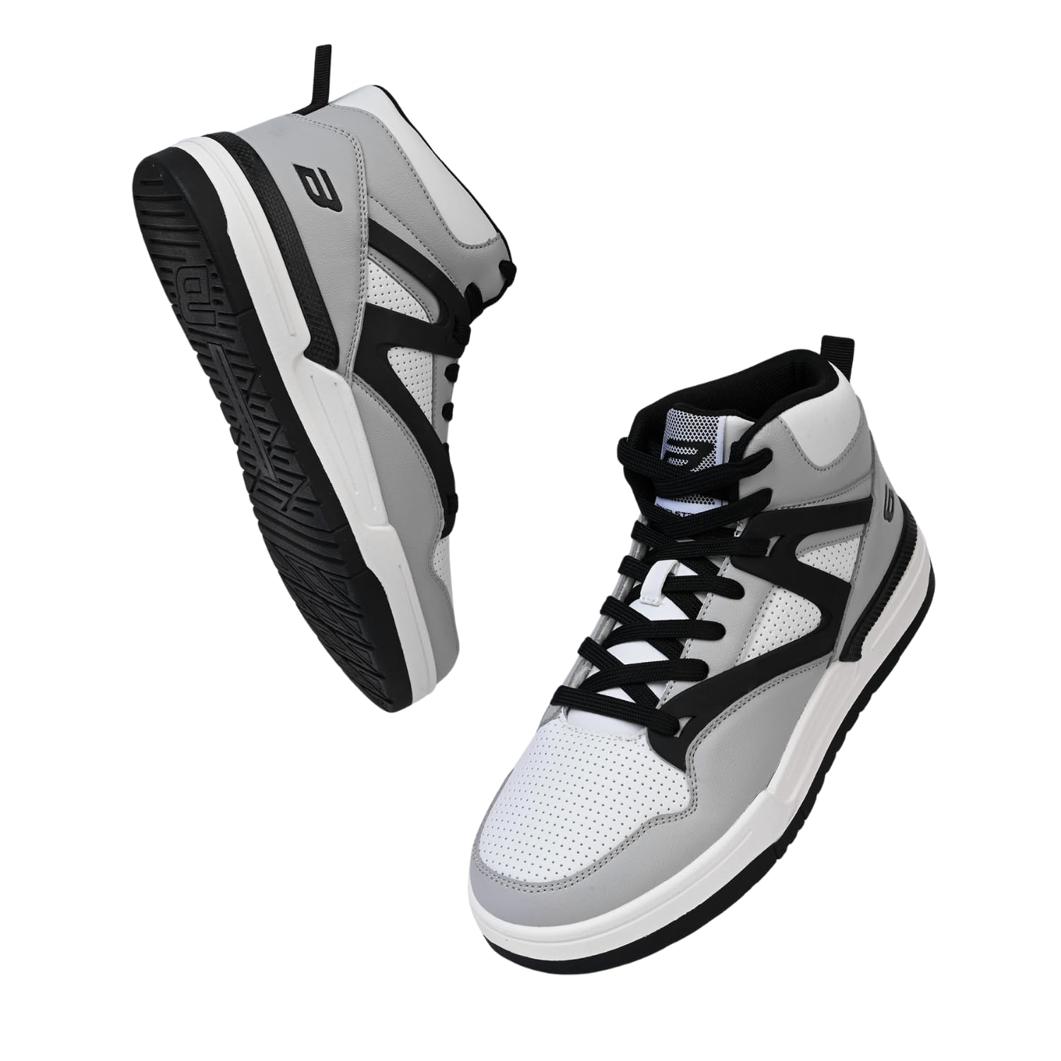 Bond Street Men's White & Green PU Upper Casual Sneakers | Stylish Lace-Up Shoes for Men | Lightweight & Comfortable | Durable PVC Sole Fashion Footwear