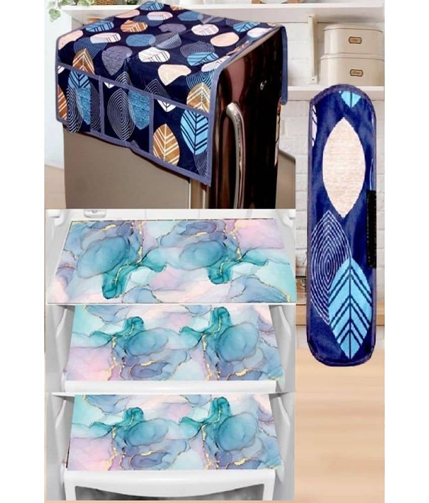 Sanraksshan PVC Floral Fridge Mats ( 40 30 ) Pack of 5 - Multicolor