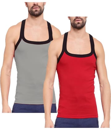 VEE SAA Pack of 2 Cotton Gym Vest For Men ( Multicolor )