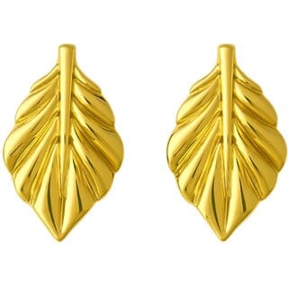 KImti 18k Gold Plated Leaf Anti Tarnish Earring