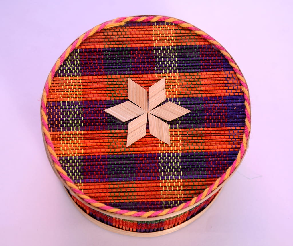 Round Bamboo Jewellery Box