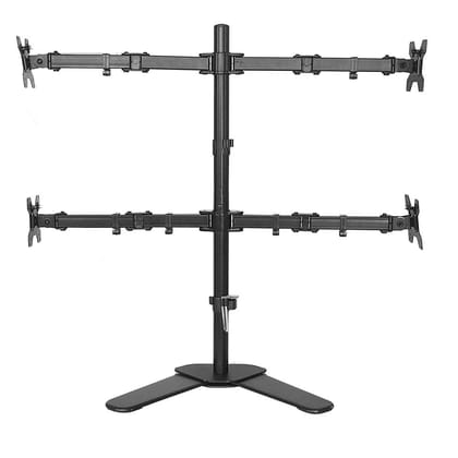 Monitor LED Stand (1x4)  Height Adjustable Free-Standing LED Desk Mount with Leg-Type Base, Tilt, Swivel & Rotate Arms for 14"-30" (35.56 - 76.2)cm Monitors