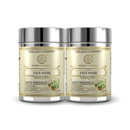 Khadi Natural Anti Wrinkle Face Mask Combo Pack Of 2 - 50gm Each Sale Khadi Natural Anti Wrinkle Face Mask Combo Pack Of 2 - 50gm Each Sale