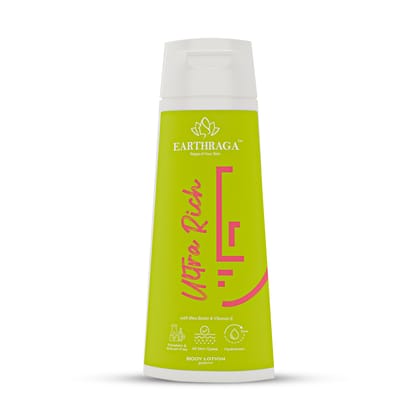 Earthraga Ultra Rich Body Lotion with Shea Butter & Vitamin E - Intense Moisture for Deep Nourishment 200 ml Earthraga Ultra Rich Body Lotion with Shea Butter & Vitamin E - Intense Moisture for Deep Nourishment 200 ml