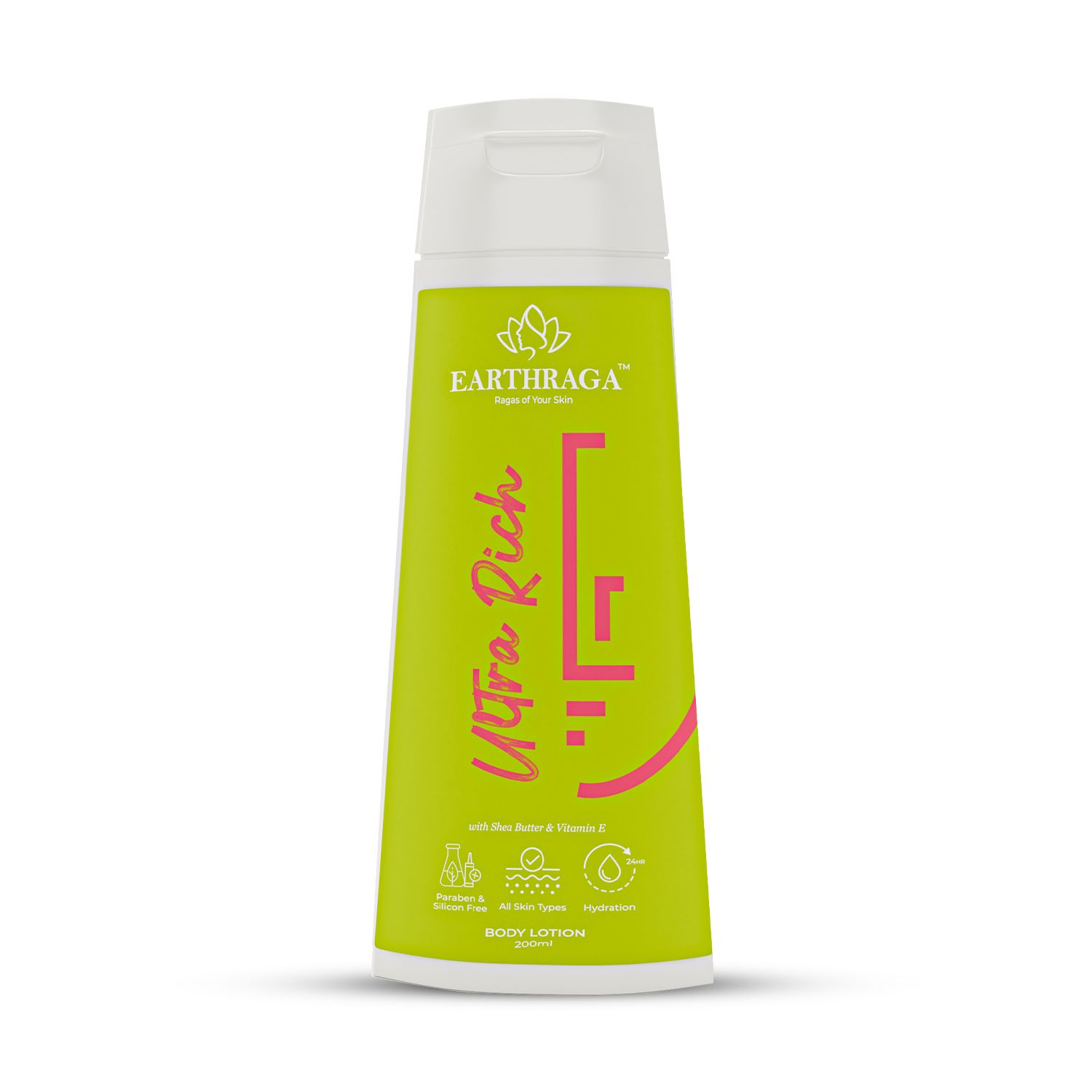 Earthraga Ultra Rich Body Lotion with Shea Butter & Vitamin E - Intense Moisture for Deep Nourishment 200 ml