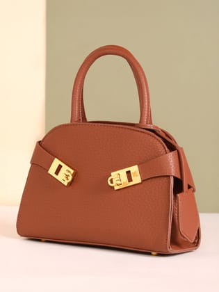 The Small Meridian Hand Bag - Russet Brown-Handbag