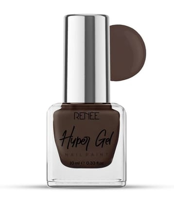 RENEE Hyper Gel Nail Paint - Mocha Brown, Quick Drying, Glossy Finish, Long Lasting Formula, 10m