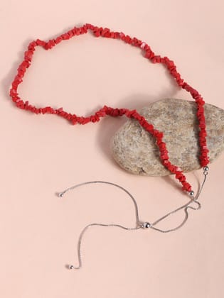 Coral Beads Bolo Necklace