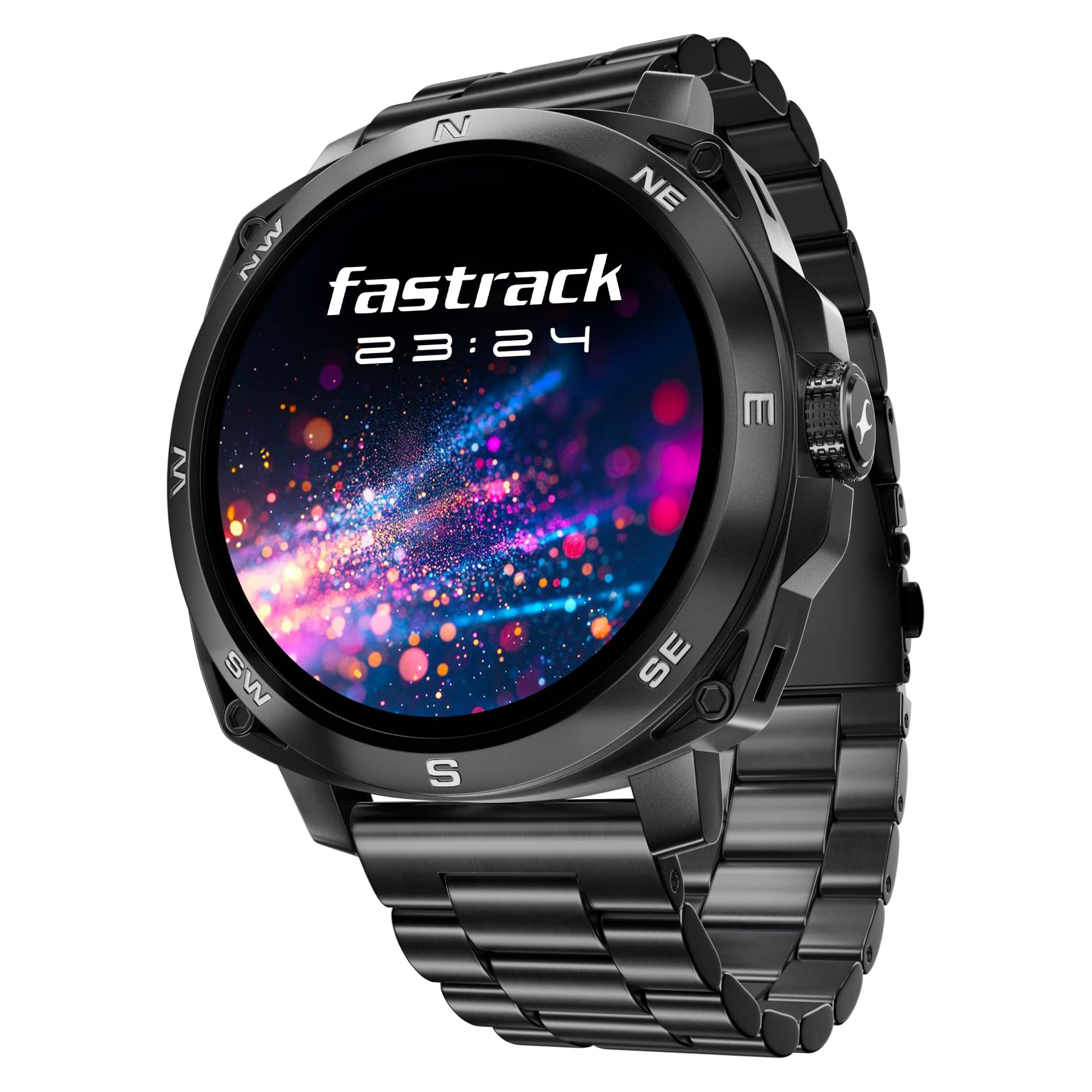 Fastrack Radiant FX3 Smart Watch, 3.63 CM AMOLED Display, Functional Crown, AOD & DND Mode, SingleSync BT Calling, AI Voice Assistant, Women's Health Tracking, 100+ Sports & Smartwatch Faces (Black) Fastrack Radiant FX3 Smart Watch, 3.63 CM AMOLED Displa