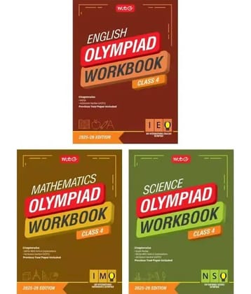 MTG Class-4 NSO-IMO-IEO (Science, Mathematics & English) Olympiad Workbook Combo (Set of 3 Books) | MCQs, & Achievers Section - SOF Olympiad Books For 2025-26 Exam