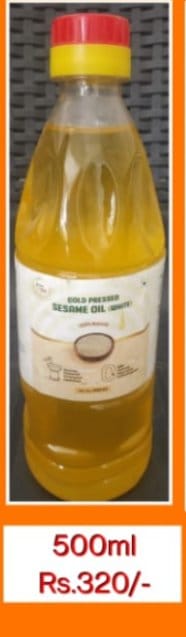 Cold Pressed White Sesame Oil (500ml) | Pure & Natural | Culinary & Wellness