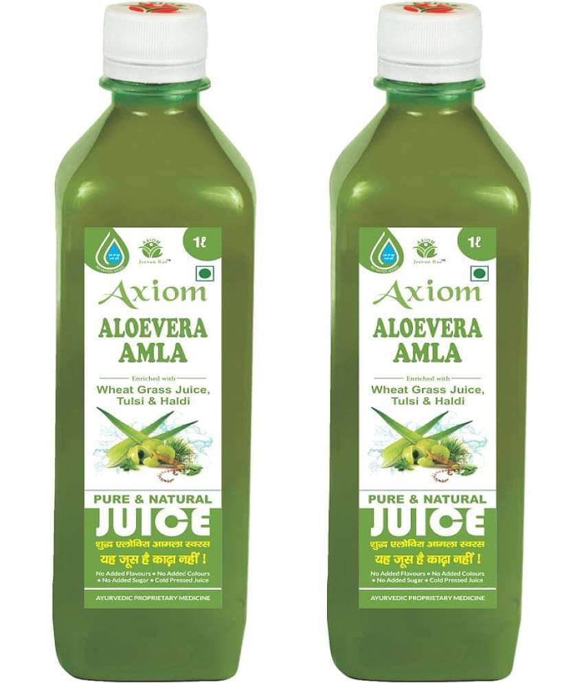 Axiom Aloevera Amla Juice 1 Litre (pack of 2) | Boosts Immunity | Helps to purify Blood | Helps in Digestion | Healthy Eyes | 100% Natural WHO GMP, GLP Certified Product