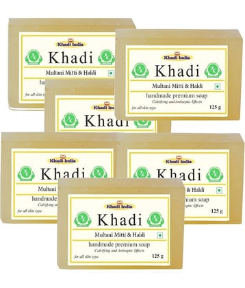 Premium Khadi Multani Mitti   & Haldi Soap 750 g Pack of 6