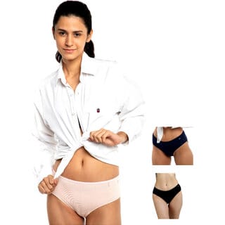 Ashleyandalvis Bamboo Micro Modal, Anti Bacterial, Skinny Soft, Premium Hipster Women Hipster Black, Pink, Dark Blue Panty (Pack Of 3 )