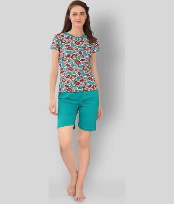 Zebu - Multicolor Cotton Women's Nightwear Nightsuit Sets ( Pack of 1 )