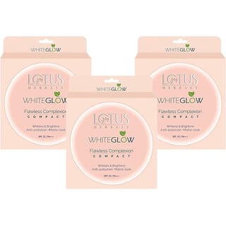 Lotus Herbals Whiteglow Flawless Complexion Compact  Honey C2 Matte Look Spf 25 Anti Pollution 10G  (Pack Of 3)