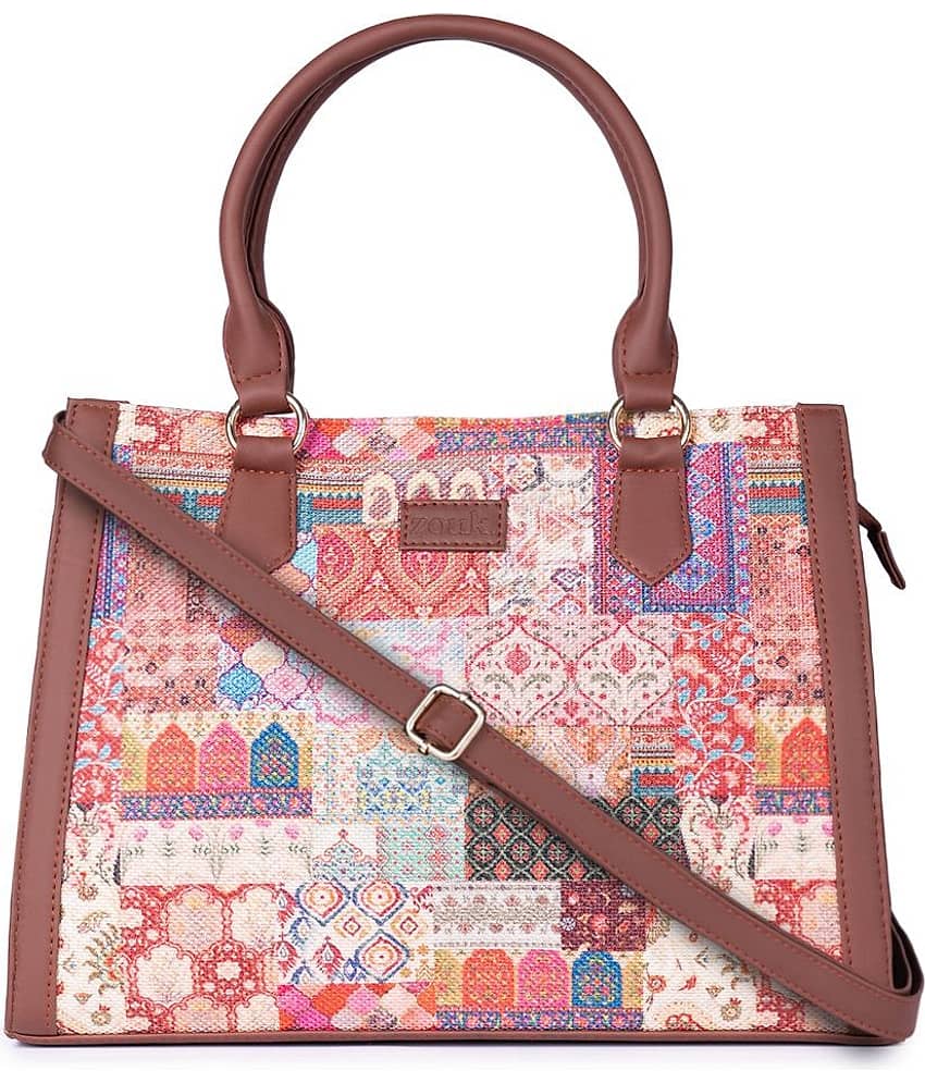 Zouk Satchel Bag Jute Set of 1 ( Multicolor )