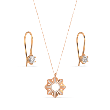 Bauble Necklace & Beloved Earrings Set YELLOW GOLD