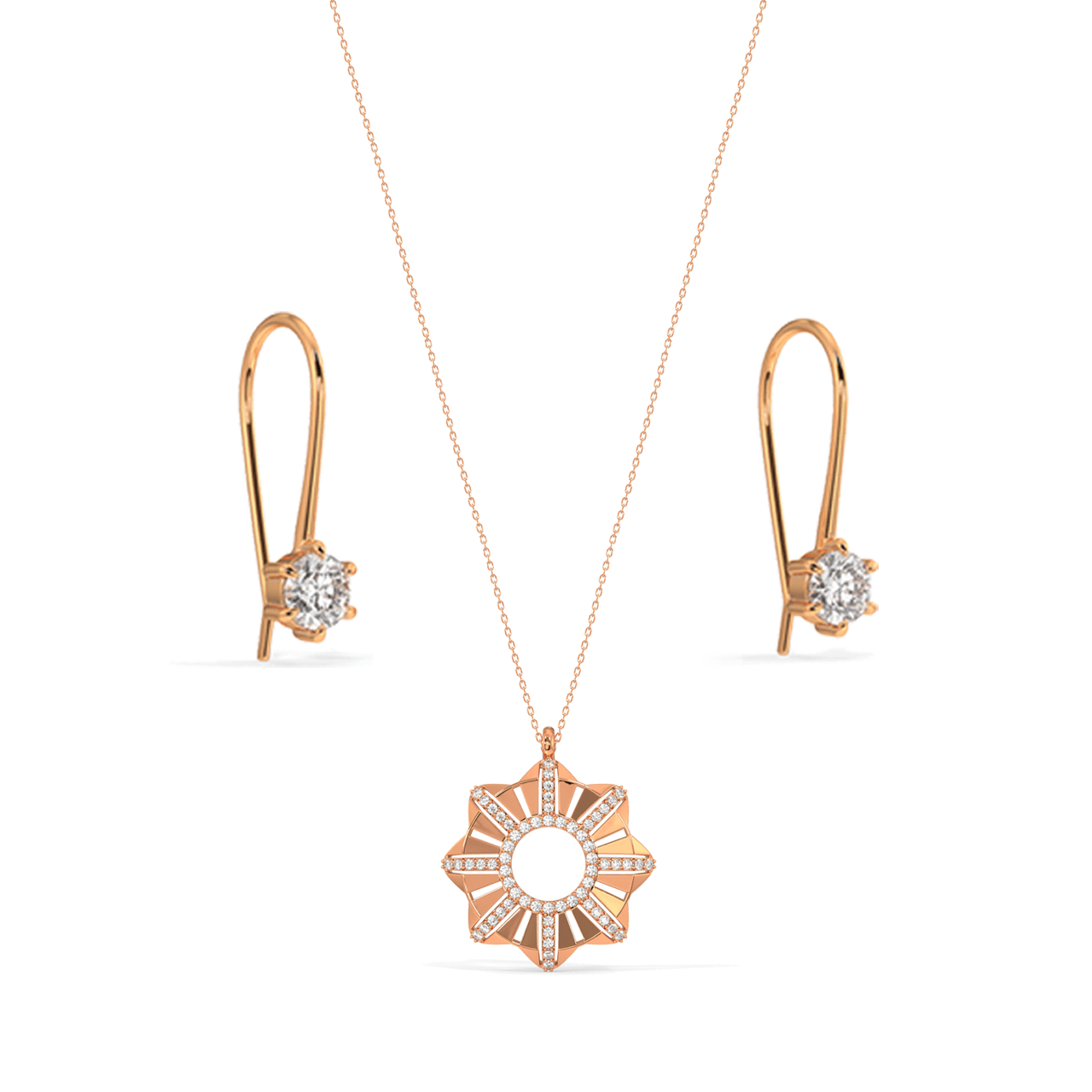 Bauble Necklace & Beloved Earrings Set YELLOW GOLD