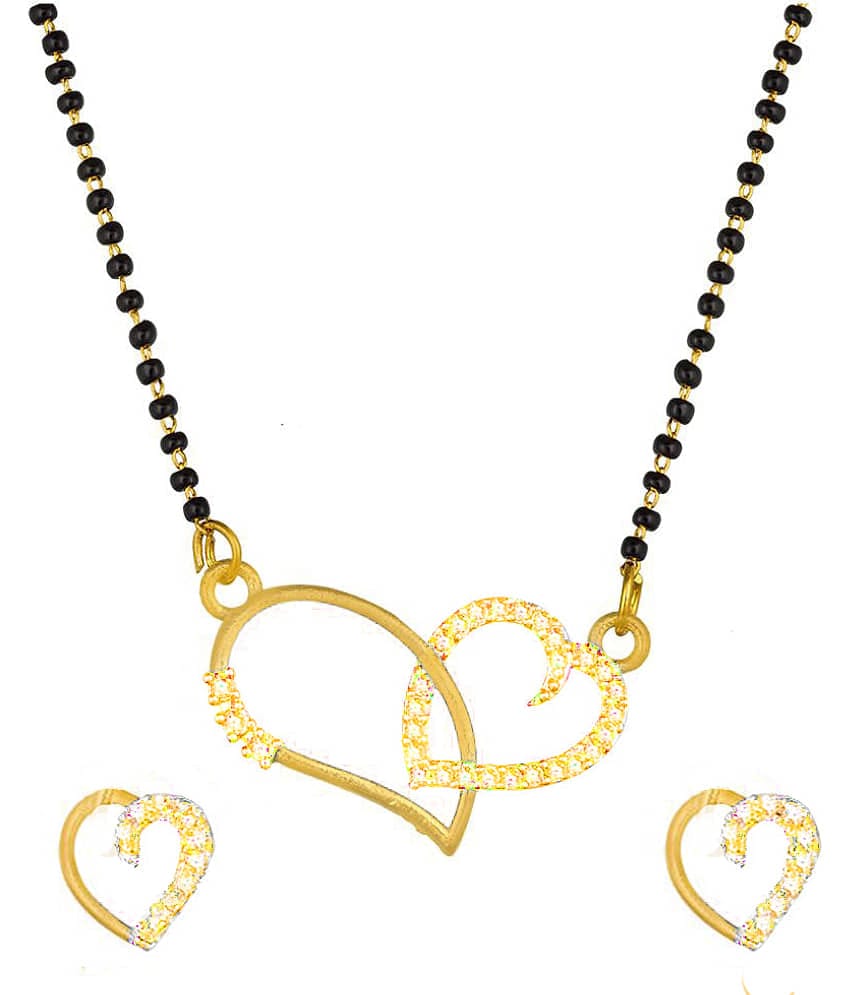 Darshini Designs - Golden Mangalsutra Set ( Pack of 1 )