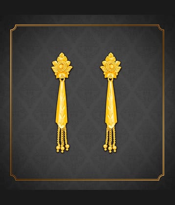 LUV FASHION Golden Drop Earrings ( Pack of 1 )